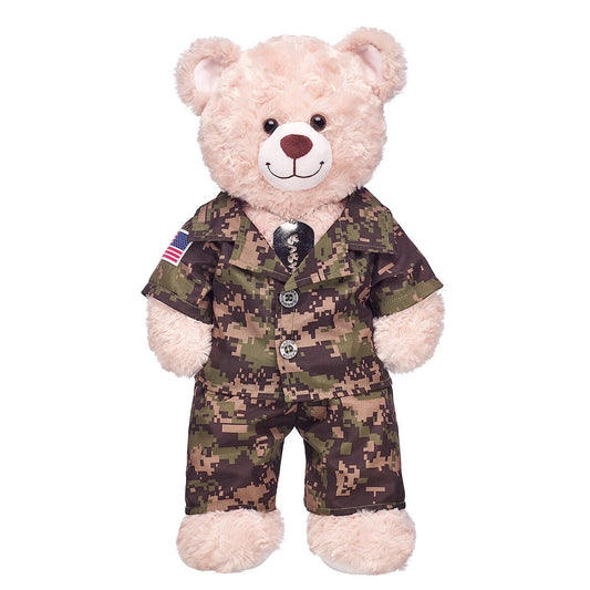 Green Digital Camo Uniform with USA Flag for Stuffed Animals | Build-A-Bear® - US 7732