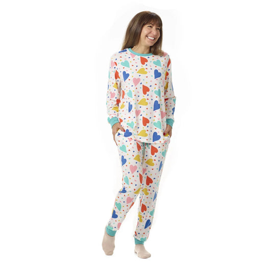 Build-A-Bear Pajama Shop™ Colorful Hearts PJ Top - Adult - US 7307