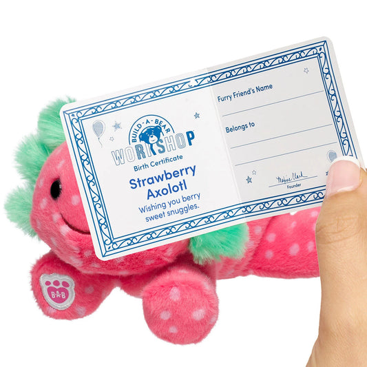 Build-A-Bear Mini Beans Strawberry Axolotl Stuffed | BAB - US 8804