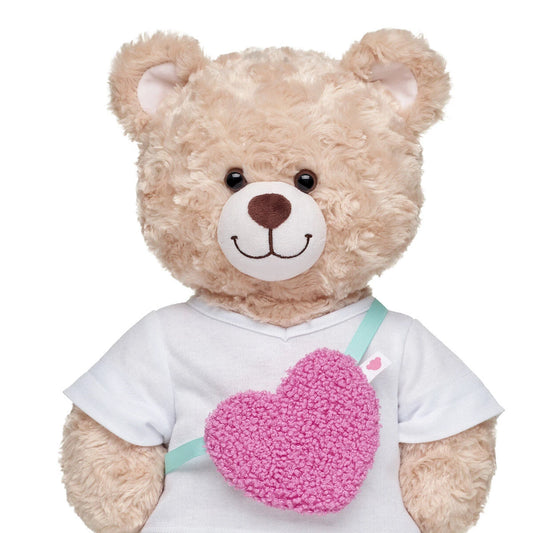 Pink Sherpa Heart Crossbody Bag - US 8136