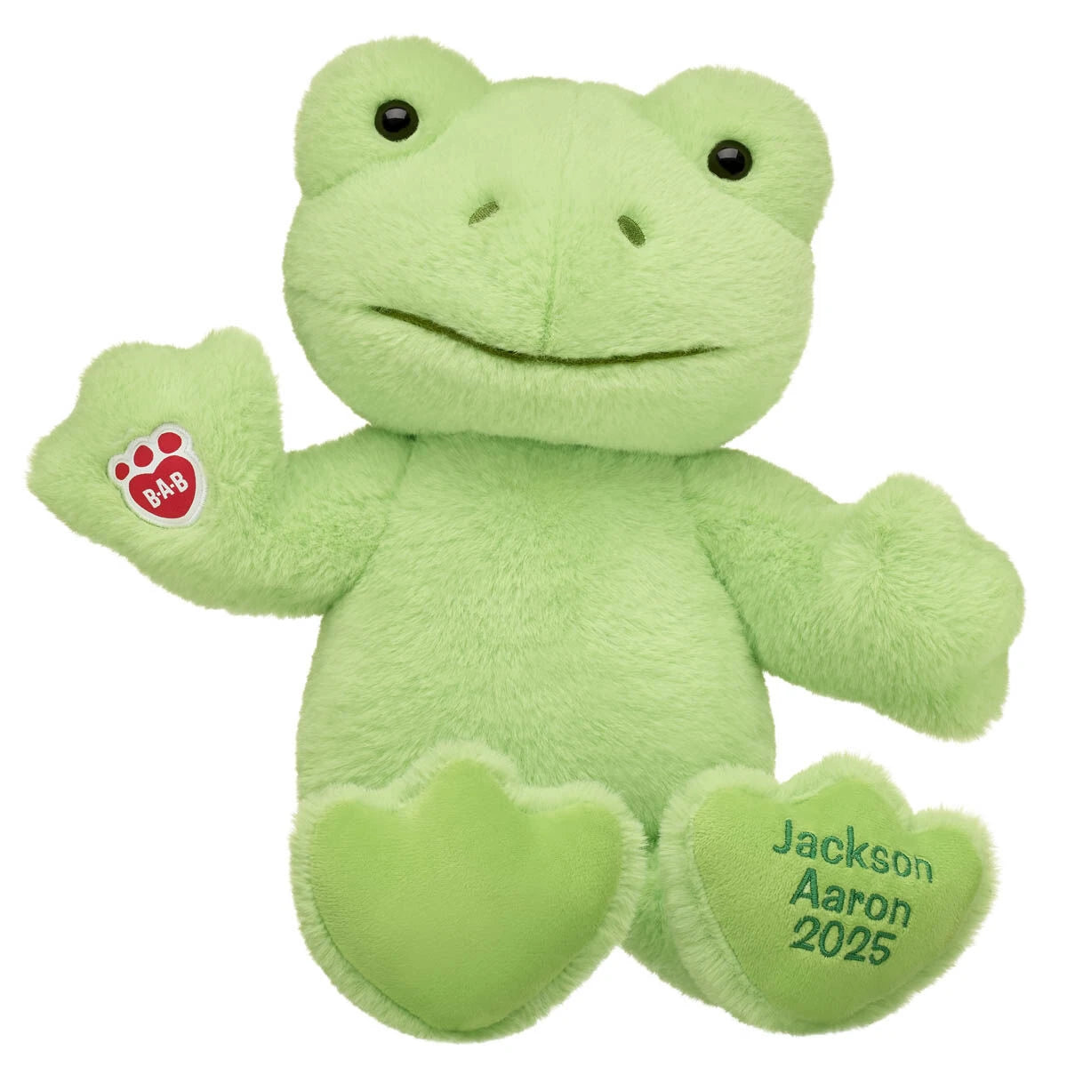 Embroidered Spring Green Frog Plush &amp; White Gifting Bow | Build-A-Bear® - US 9477