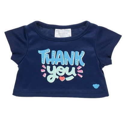 "Thank You" Plush Toy T-Shirt - Navy Blue - US 6756