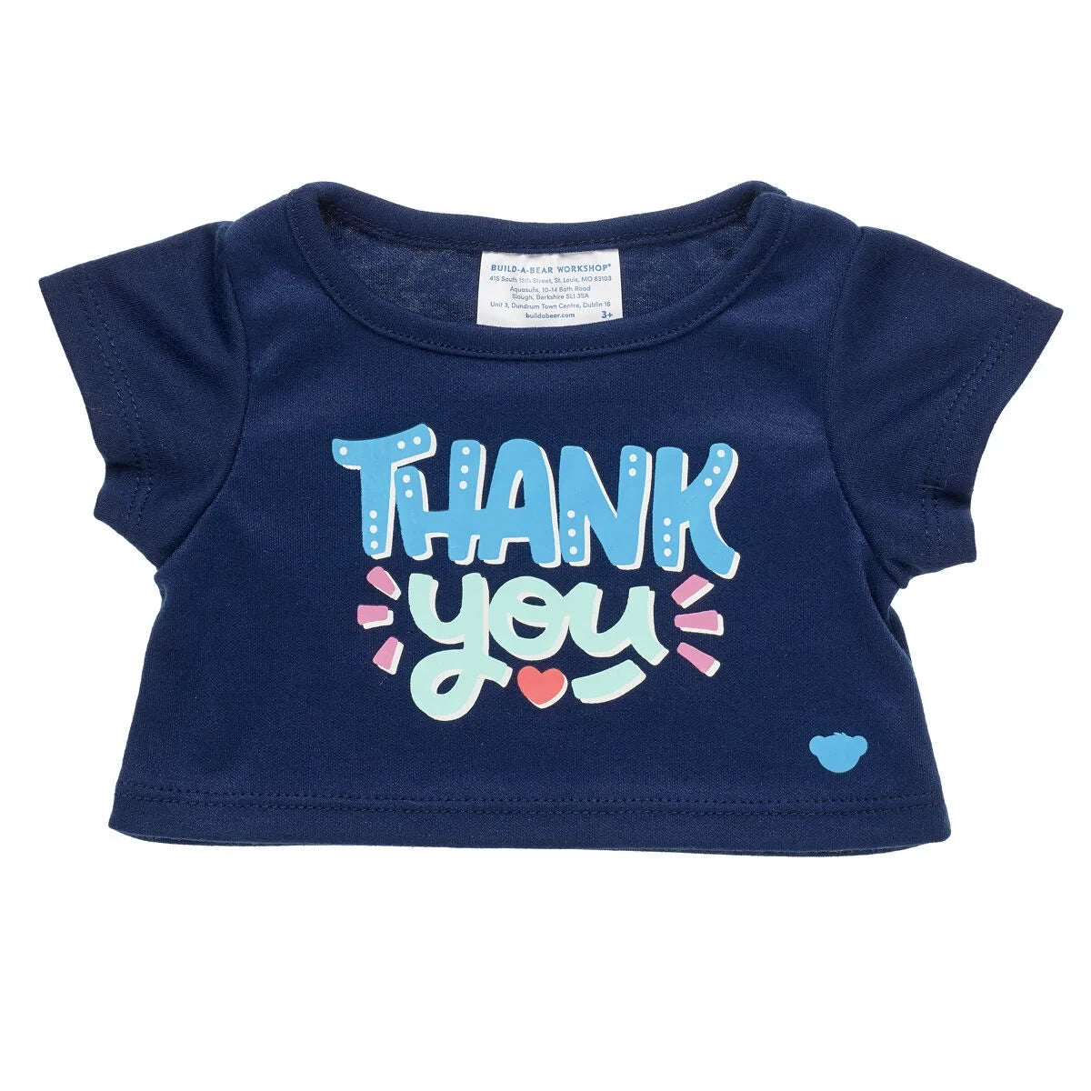 "Thank You" Plush Toy T-Shirt - Navy Blue - US 9291