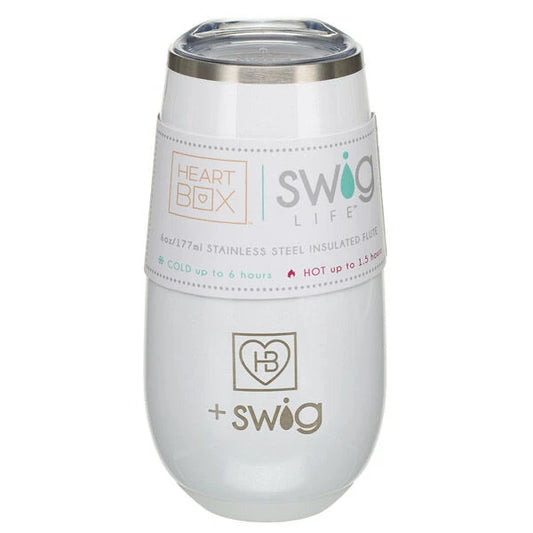 6 oz. HeartBox x Swig Life White Stemless Flute | Build-A-Bear® - US 1840