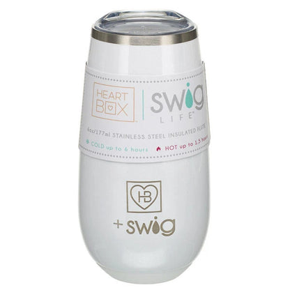 6 oz. HeartBox x Swig Life White Stemless Flute | Build-A-Bear® - US 3937
