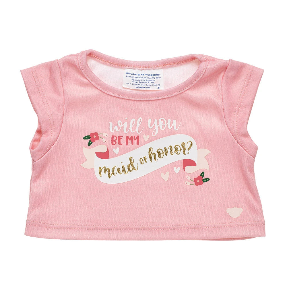 "Will You Be My Maid of Honor?" T-Shirt for Stuffed Animals | Build-A-Bear® - US 8109