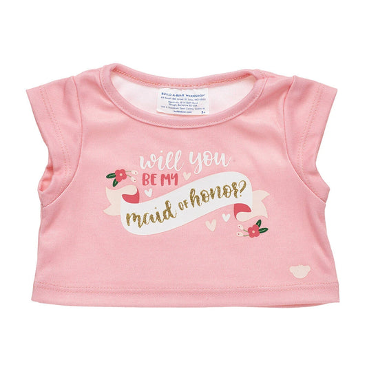 "Will You Be My Maid of Honor?" T-Shirt for Stuffed Animals | Build-A-Bear® - US 9266