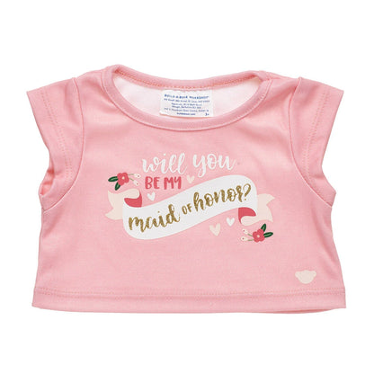 "Will You Be My Maid of Honor?" T-Shirt for Stuffed Animals | Build-A-Bear® - US 7072