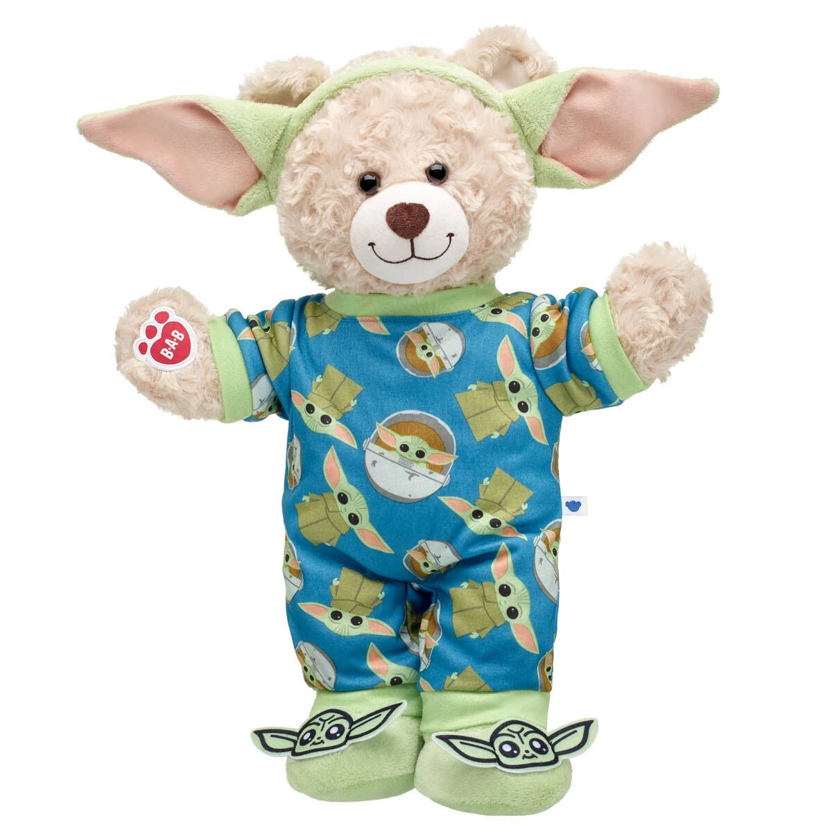 Happy Hugs Teddy Bear with Star Wars Grogu™ Sleeper &amp; Slippers Gift Set | Build-A-Bear® - US 3751