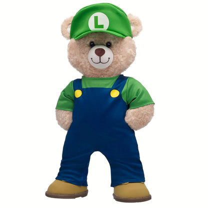 Super Mario Happy Hugs Teddy Bear Luigi Gift Set | Build-A-Bear - US 5021