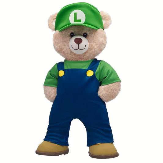 Super Mario Happy Hugs Teddy Bear Luigi Gift Set | Build-A-Bear - US 5021