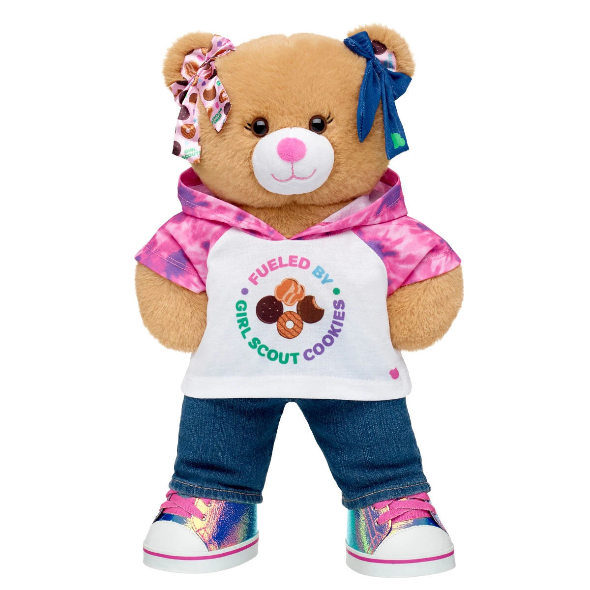 Girl Scout Cookie Teddy Bear Hoodie Gift Set w/ Bows | BAB - US 8553