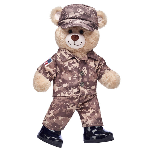 Happy Hugs Teddy Bear Khaki Camo Gift Set | Build-A-Bear® - US 5976