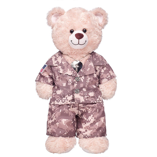 Khaki Digital Camo Uniform with USA Flag for Stuffed Animals | Build-A-Bear® - US 2446
