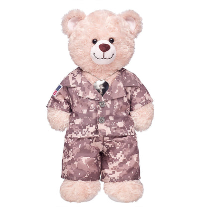 Khaki Digital Camo Uniform with USA Flag for Stuffed Animals | Build-A-Bear® - US 7402