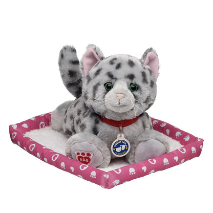 Promise Pets Ocicat Stuffed Animal w/ Pink Bed | Build-A-Bear - US 1191