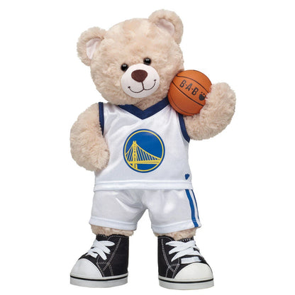 Golden State Warriors Happy Hugs Teddy Bear Basketball Gift Set | Build-A-Bear® - US 9891