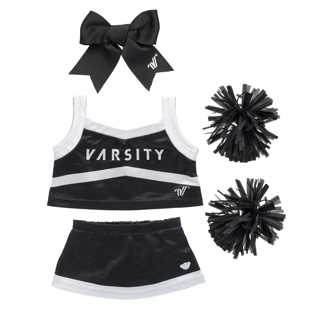 Online-Only Pastel Swirl Kitty Black Cheer Uniform Set | Build-A-Bear® - US 8332