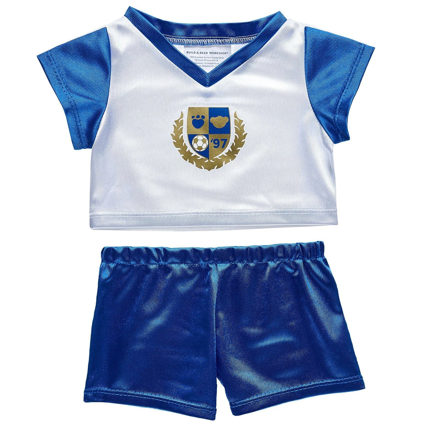 Blue &amp; White Soccer Uniform 2 pc. for Stuffed Animals | Build-A-Bear® - US 5903