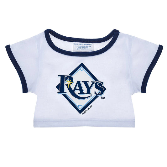 Tampa Bay Rays™ White &amp; Blue Ringer T-Shirt for Stuffed Animals | Build-A-Bear® - US 9649