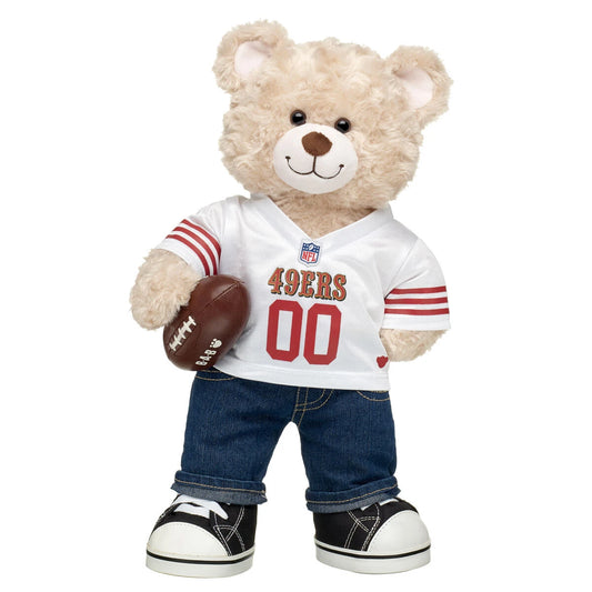San Francisco 49ers Happy Hugs Teddy Bear Football Gift Set | Build-A-Bear® - US 4039