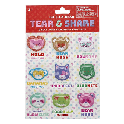 Valentine's Day Tear &amp; Share Sticker Set | Build-A-Bear® - US 3548