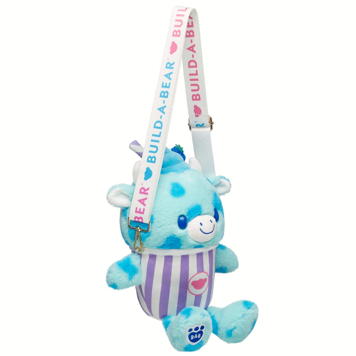 Blue Raspberry Cow Slushie Plushie w/ Carrying Strap | BAB - US 3218