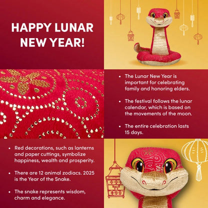 Lunar New Year Red and Gold Snake Stuffed Animal | Build-A-Bear® - US 5457