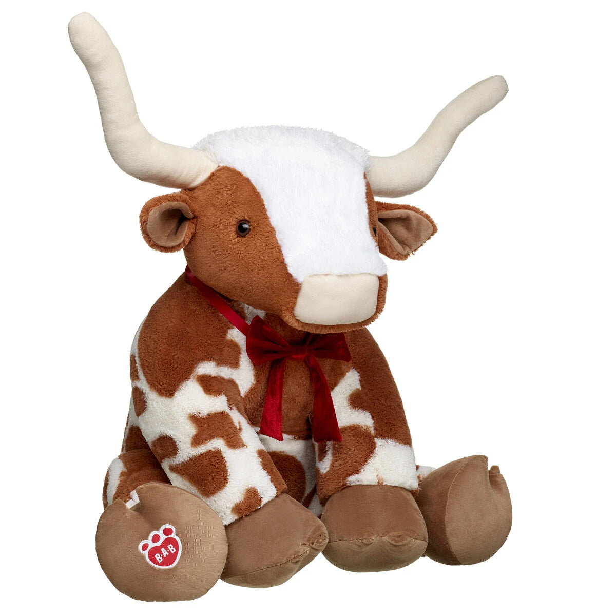Giant Longhorn Cow Plush &amp; Red Gifting Bow | Build-A-Bear® - US 5851