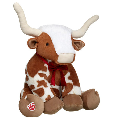Giant Longhorn Cow Plush &amp; Red Gifting Bow | Build-A-Bear® - US 5851