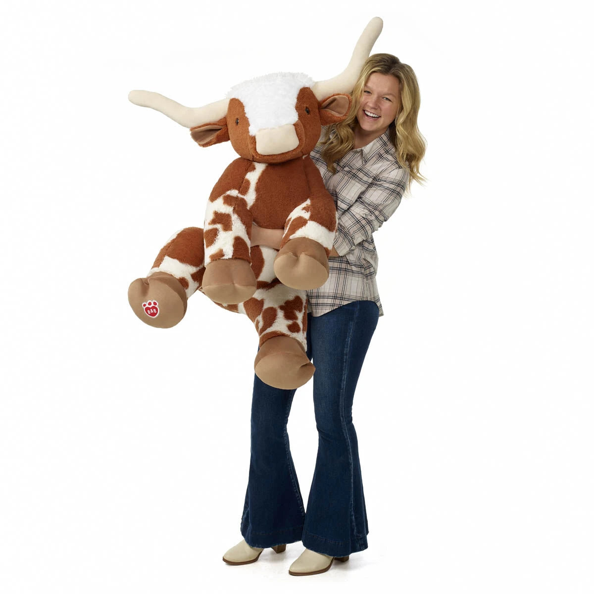 Giant Longhorn Cow Plush &amp; Red Gifting Bow | Build-A-Bear® - US 5851