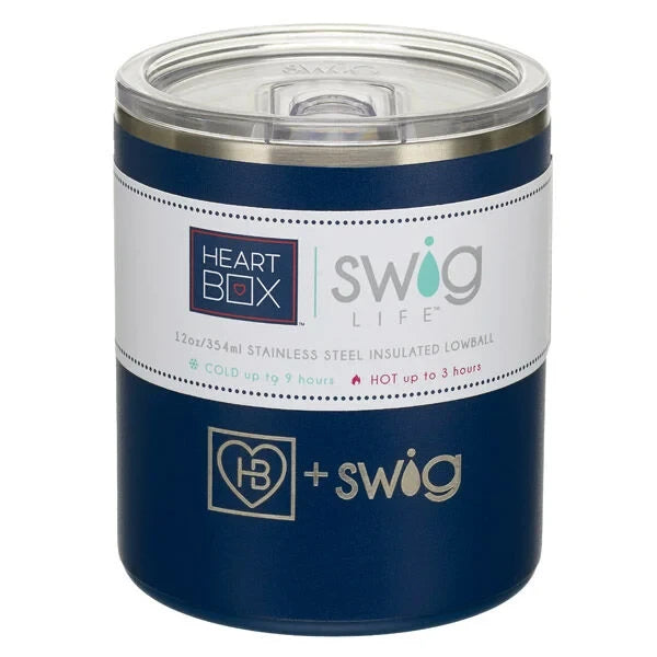 12 oz. HeartBox x Swig Life Navy Insulated Lowball | Build-A-Bear® - US 2284