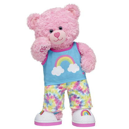Pink Cuddles Teddy Bear Rainbow PJs Gift | Build-A-Bear - US 6364