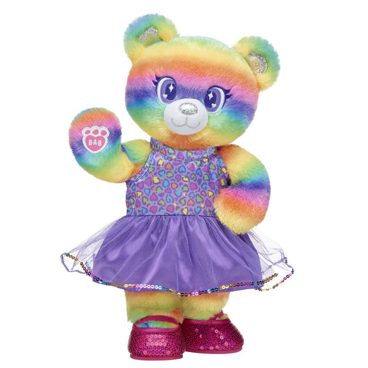 Rainbow Stripes Teddy Bear Leopard Print | Build-A-Bear - US 2770