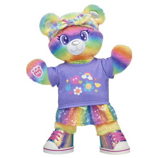 Rainbow Stripes Teddy Bear Gift Set | Build-A-Bear - US 9198