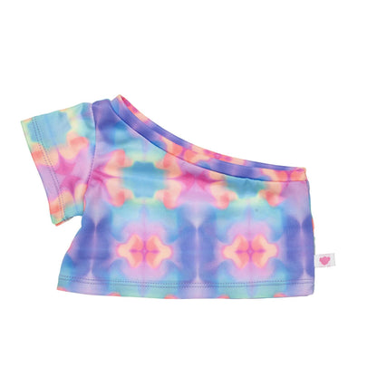 One-Shoulder Tie-Dye Top for Plush Toys - US 7769
