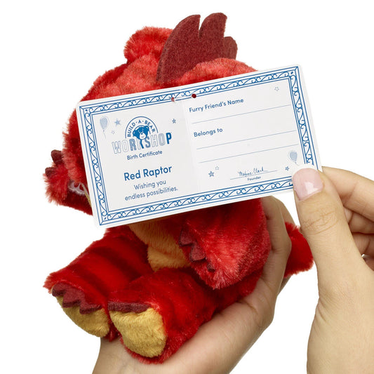Mini Beans Red Raptor Plush Toy | Build-A-Bear® - US 7576