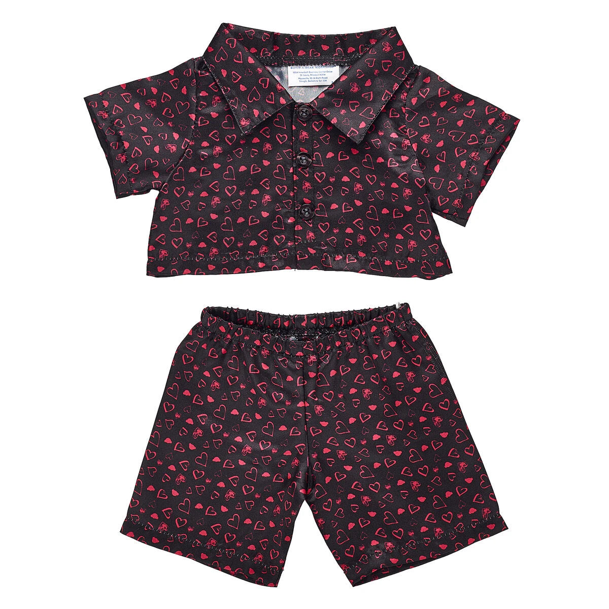 Black Heart Satin Pajamas for Stuffed Animals | Build-A-Bear® - US 1040