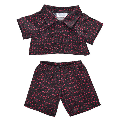 Black Heart Satin Pajamas for Stuffed Animals | Build-A-Bear® - US 1040