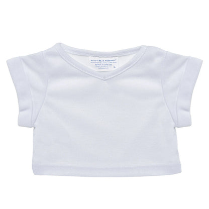 Online Exclusive White V-Neck T-Shirt | Build-A-Bear - US 8052