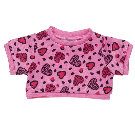 Leopard Print Heart Sweater | Build-A-Bear - US 2509