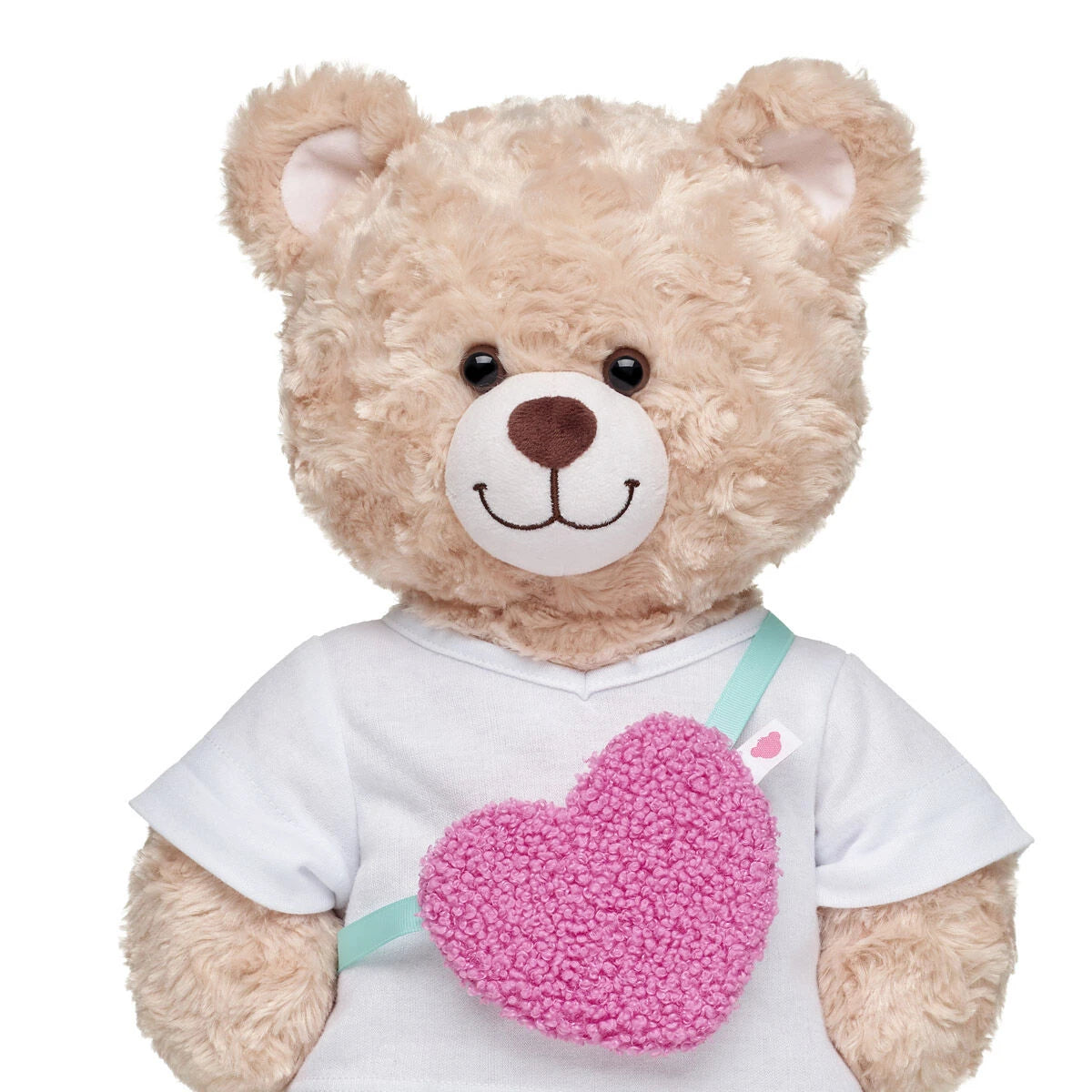 Pink Sherpa Heart Crossbody Bag - US 8136