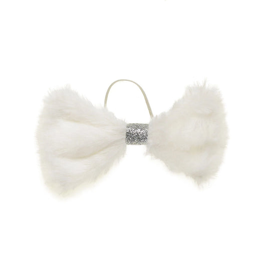 Fuzzy White Bow for Stuffed Animals | Build-A-Bear Workshop® - US 1652