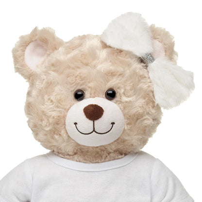 Fuzzy White Bow for Stuffed Animals | Build-A-Bear Workshop® - US 1652