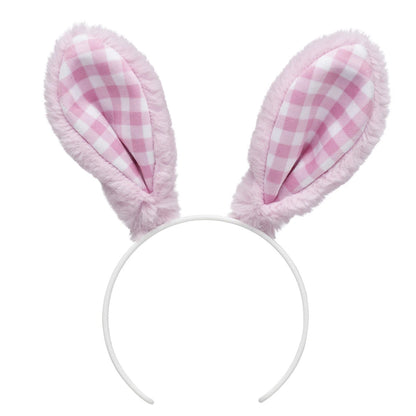 Pink Gingham Bunny Ears Headband | Build-A-Bear - US 9729