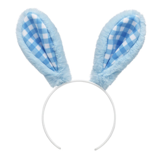 Blue Gingham Bunny Ears Headband | Build-A-Bear - US 4792