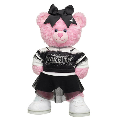 Pink Cuddles Teddy Bear All-Star Black Cheer Uniform Set | Build-A-Bear® - US 5117
