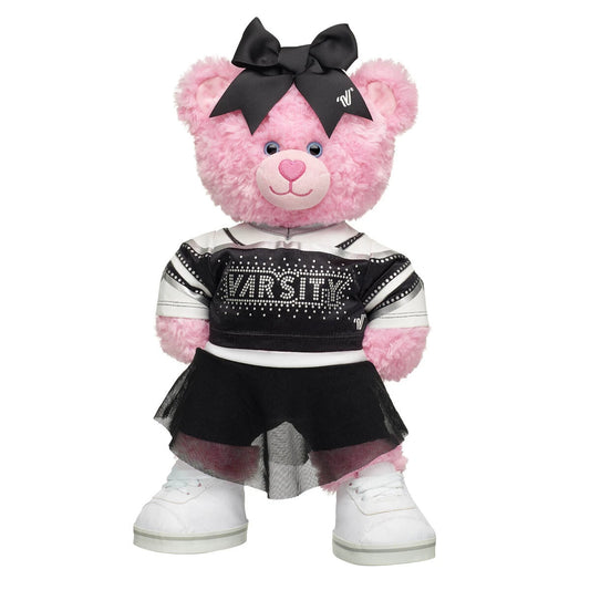 Pink Cuddles Teddy Bear All-Star Black Cheer Uniform Set | Build-A-Bear® - US 5117